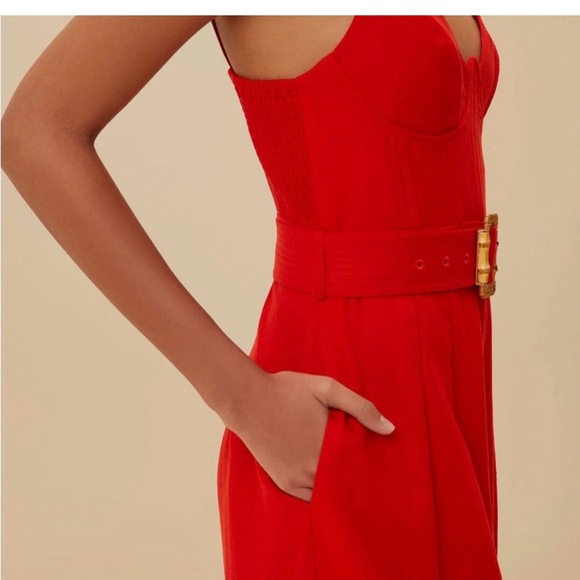 NWT Farm Rio Red Sleeveless Jumpsuit - Picture 3 of 6